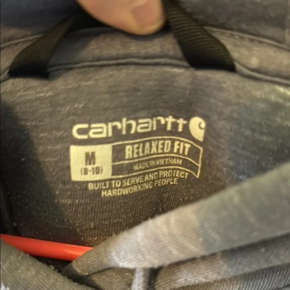 Carhartt Gray and Blue Sweatshirt Hoodie Relaxed Fit - Picture 3 of 3
